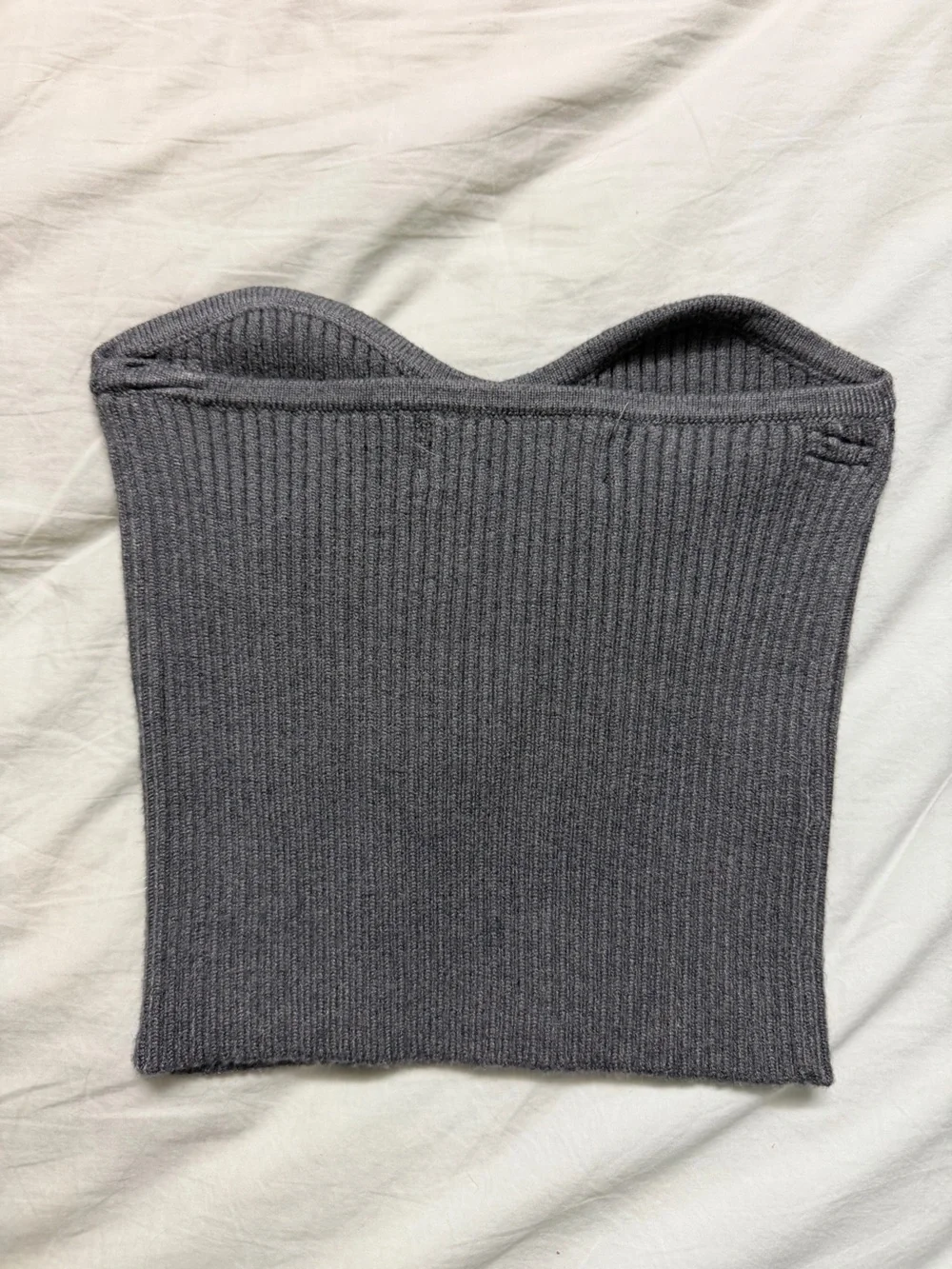 Knit Tube Top - Charcoal Gray